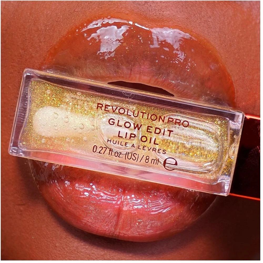 „Revolution Pro Glow Edit“ blizgantis lūpų aliejus, skaidrus, 8 ml