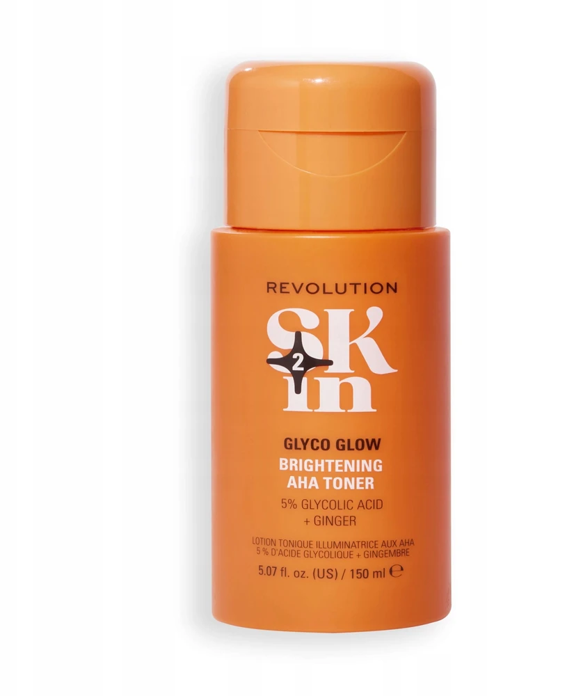 „Revolution Skincare Glyco Glow“ 5 % glikolio rūgšties ir imbiero skaistinamasis tonikas veidui, 150 ml