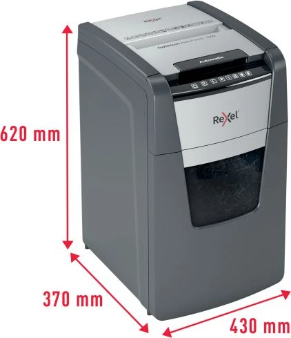 Rexel Optimum AutoFeed+ 130X Dokumentų naikiklis, Cross shredding, 4x28 mm, 55 dB, P-4, 44 L, Juoda