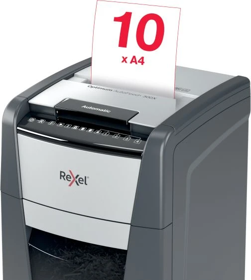 Automatinis dokumentų naikiklis Rexel Optimum Autofeed 300X, 4x25mm, P4, 60l