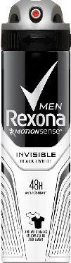 Rexona Men Invisible Juodas + Baltas Antiperspirant vyrams, 150 ml