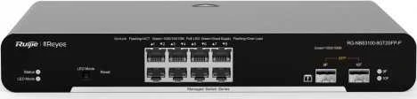 „Ruijie Networks“ RG-NBS3100-8GT2SFP tinklo komutatorius su valdomu L2 gigabito eternetu (10/100/1000) Juodas