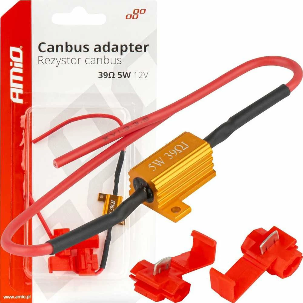 Canbus rezistorius LED lemputėms 39ohm 5w amio-04090