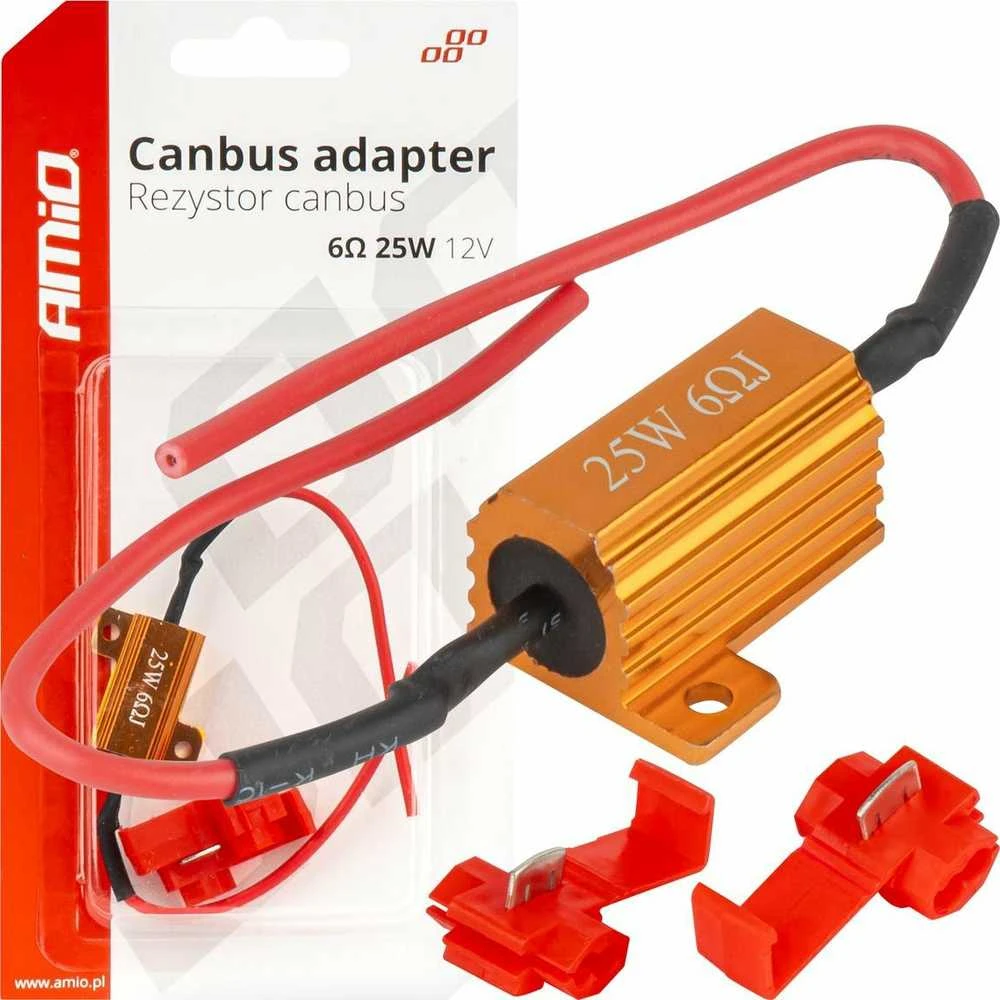 Canbus rezistorius LED lemputėms 6ohm 25w amio-04092