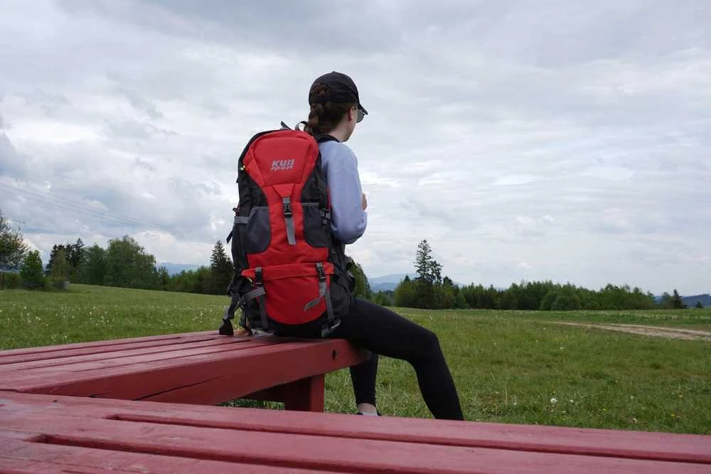 Rg Camp RG stovyklavimo žygio kuprinė moterims / vyrams, mėlyna, erdvi, KUBISPORT 50 l