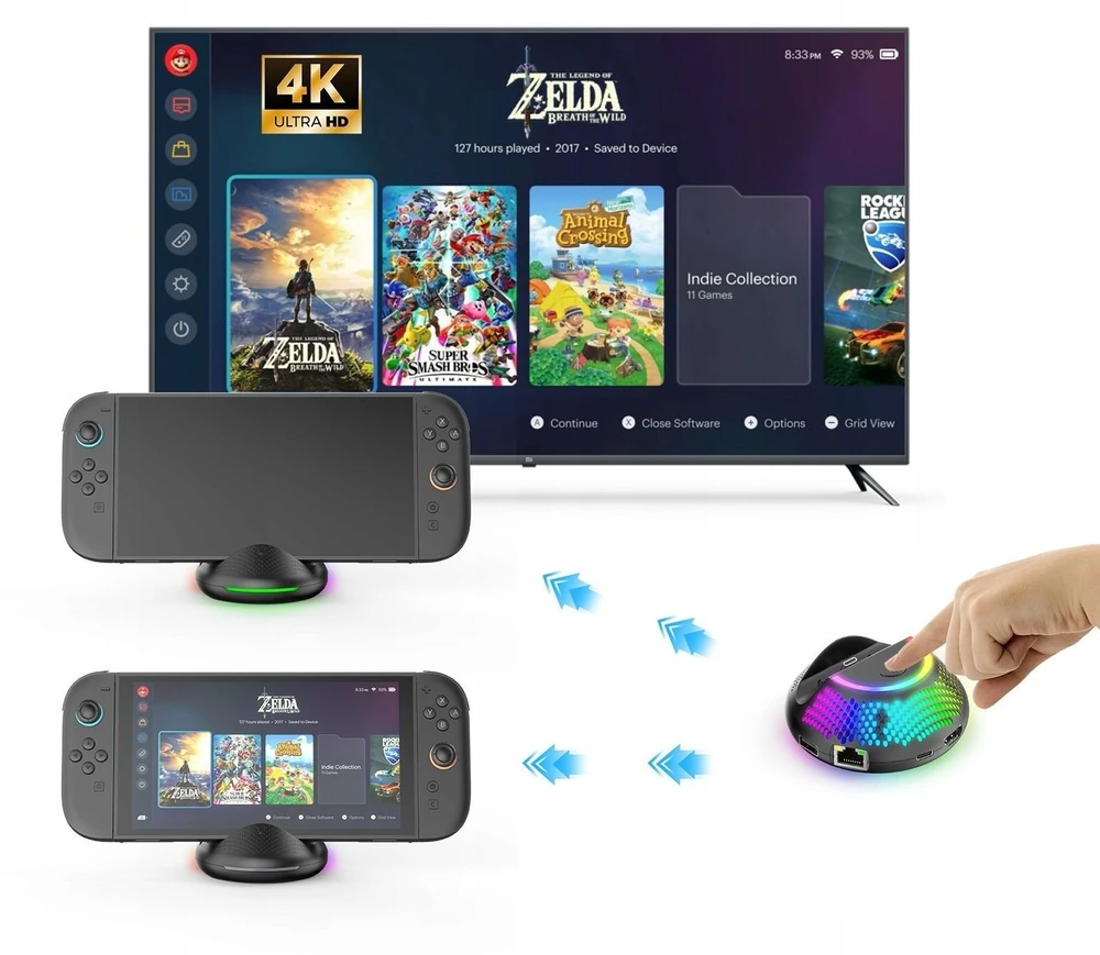 JYS Docking Station JYS-NS2289 RGB HDMI 4K Nintendo Switch 2 su įkrovikliu (SB11131)
