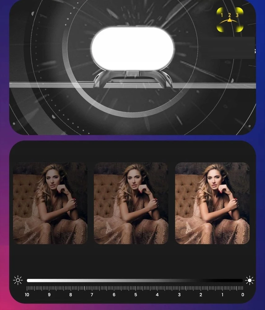Studijinė lemputė RGB magnetinė LED, skirta Gimbala Smart S2 X Pro X XE XR V8 / AOCHUAN P03