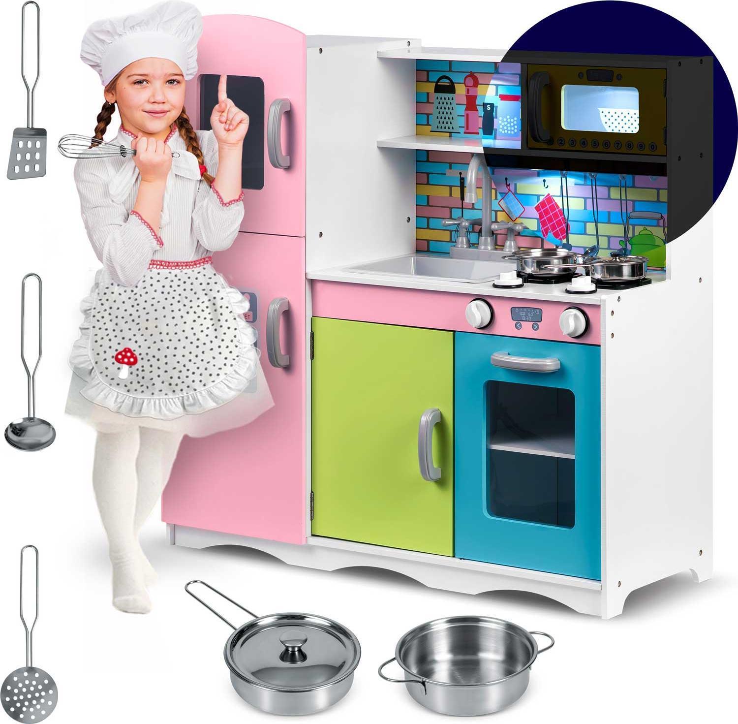Ricokids Medinė virtuvė vaikams – didelė su priedais