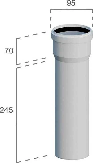 Ricomgas Kamino vamzdis plastikinis 0,25m DN80