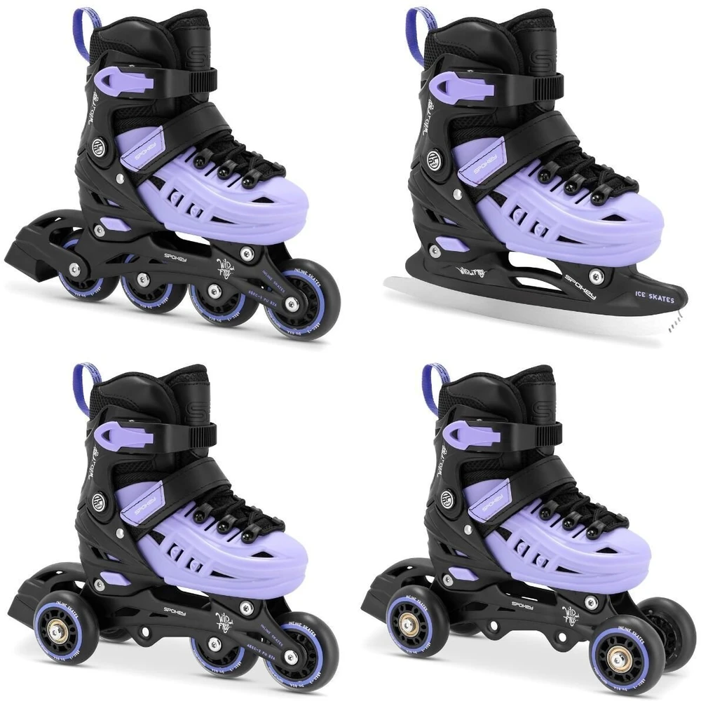 Pačiūžos - riedučiai Spokey 4ONE, juodi/violetiniai, 39-43