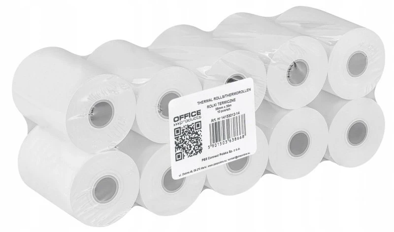 OfficeProducts Terminis popierius OFFICE PRODUCTS, 56mm x 30m, 48 +/- 6 g, 10 vnt., baltas
