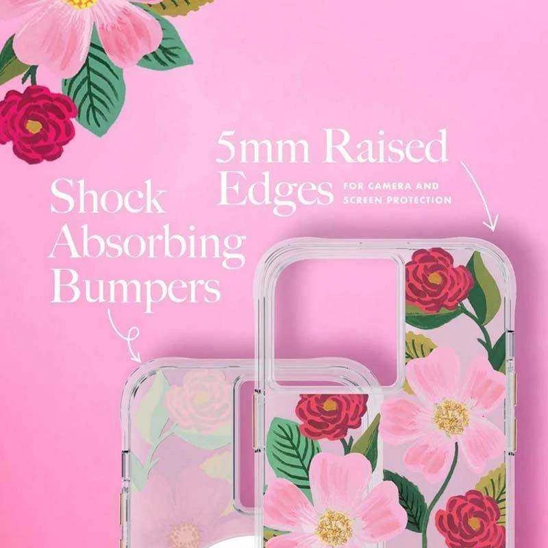 Rifle Paper Clear - dėklas decorated in auksinis skirtas Apple iPhone 14 Pro Max Rose Garden