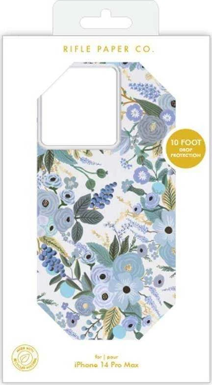 Rifle Paper Clear - dėklas skirtas Apple iPhone 14 Pro Max Garden Party Mėlyna