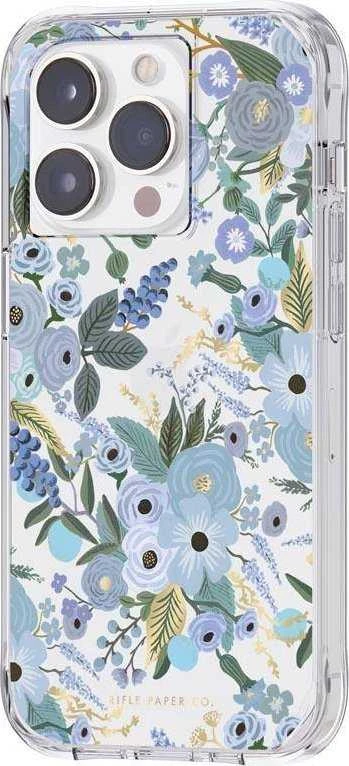 Rifle Paper Clear - dėklas skirtas Apple iPhone 14 Pro Garden Party Mėlyna