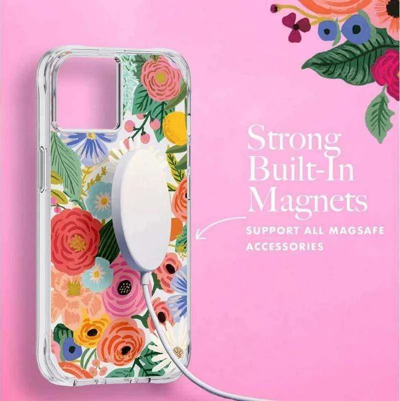 Rifle Paper Clear MagSafe - dėklas skirtas Apple iPhone 14 Plus Garden Party Blush