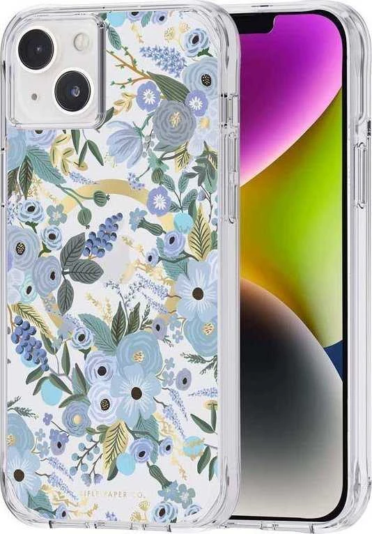 Rifle Paper Clear MagSafe - dėklas skirtas Apple iPhone 14 Plus Garden Party Mėlyna