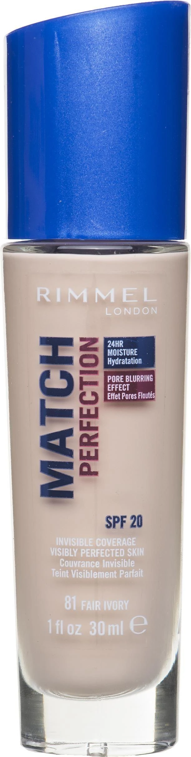 Rimmel London Match Perfection 24HR SPF20 Foundation 081 Fair Ivory, 30 ml