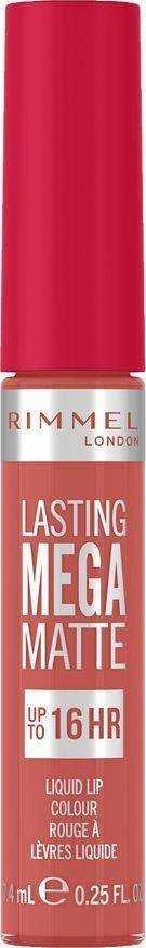 Rimmel London Lasting Mega Matte Skysti lūpų dažai moterims, 7,4 ml