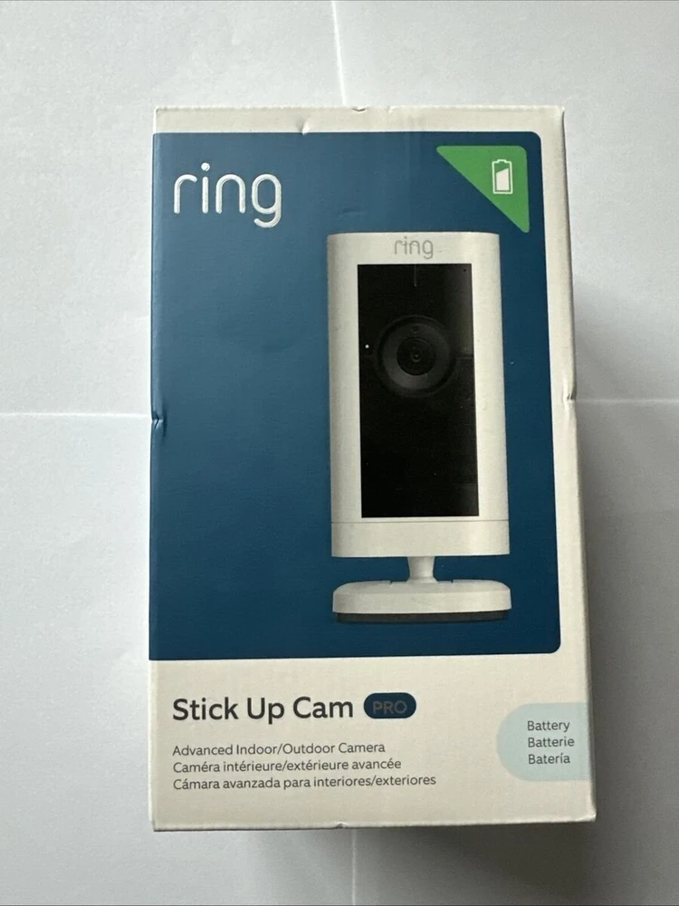 „Ring Stick Up Cam Pro“ lauko/vidaus įranga, balta
