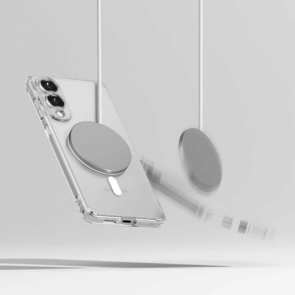 Ringke Fusion Magnetic MagSafe dėklas skirtas Samsung Galaxy S25 Edge – skaidrus