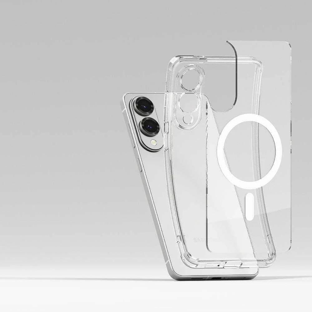 Ringke Fusion Magnetic MagSafe dėklas skirtas Samsung Galaxy S25 Edge – skaidrus