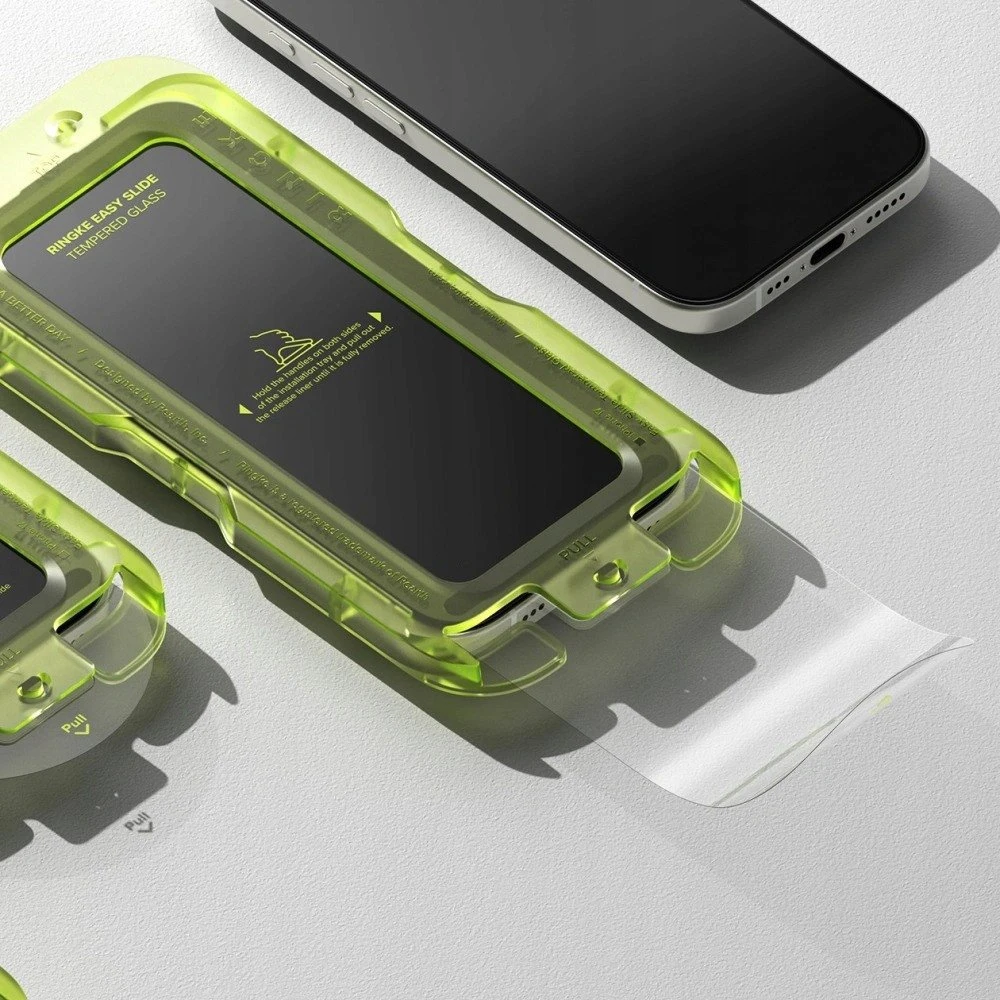 Ringke Easy Slide 2-pack apsauginis stiklas skirtas Apple iPhone 17 – juodos spalvos