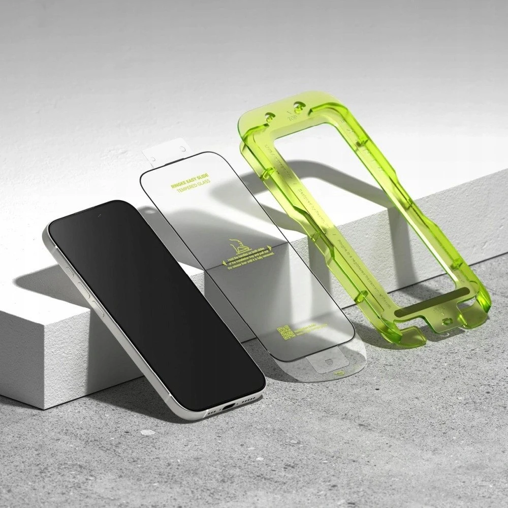 Ringke Easy Slide 2-pack apsauginis stiklas skirtas Apple iPhone 17 – juodos spalvos