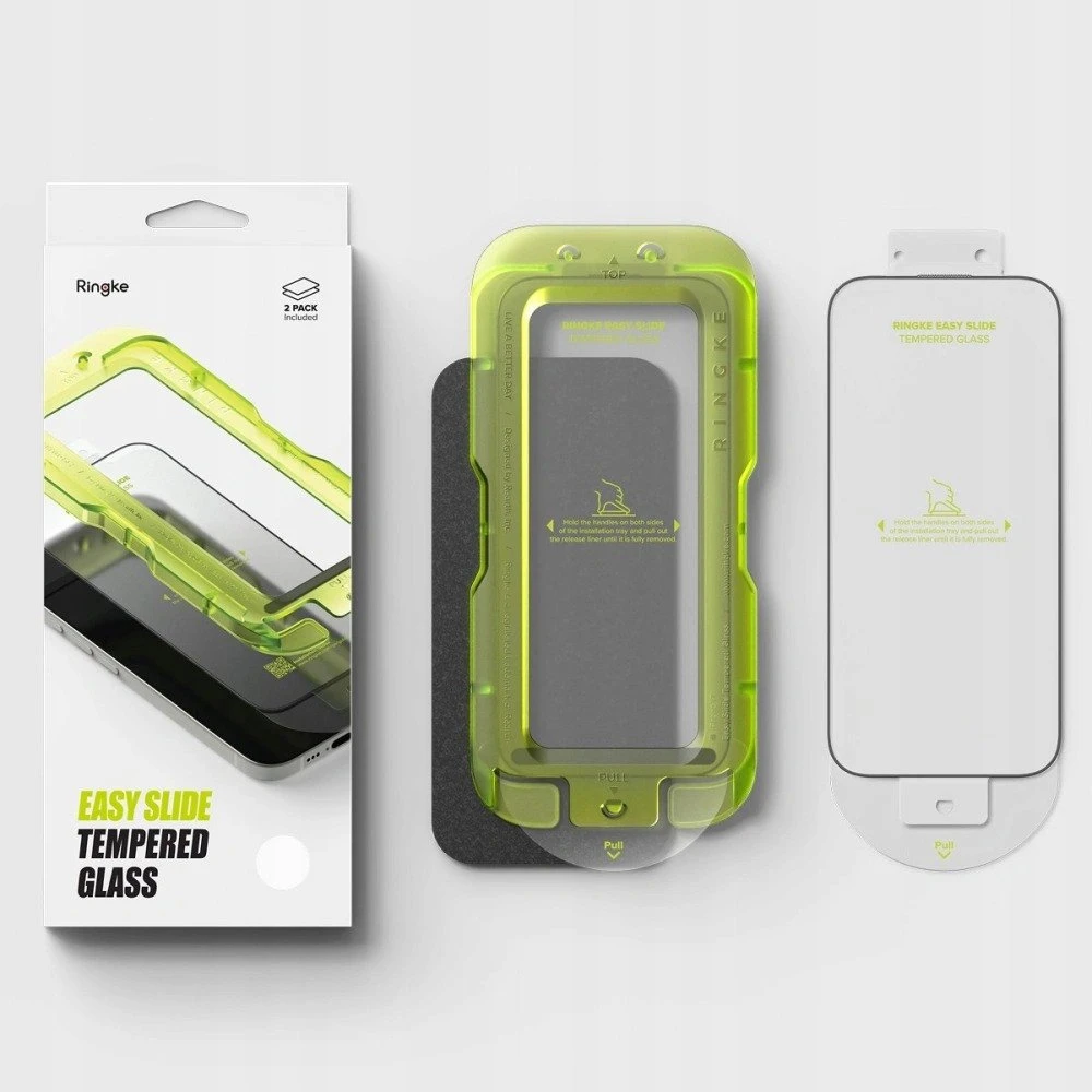 Ringke Easy Slide 2-pack apsauginis stiklas skirtas Apple iPhone 17 – juodos spalvos