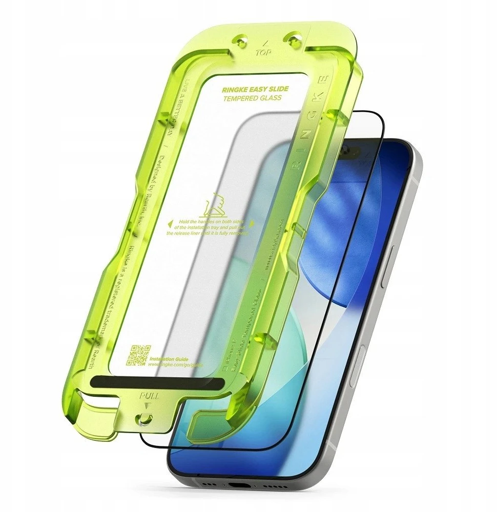 Ringke Easy Slide 2-pack apsauginis stiklas skirtas Apple iPhone 17 – juodos spalvos