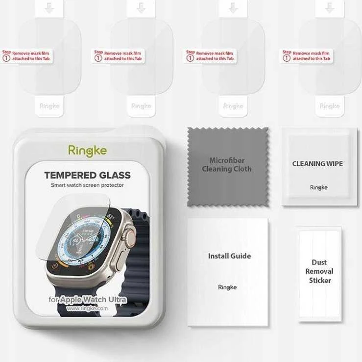 Apsauginis stiklas Apple Watch Ultra 49mm Ringke ID FC Glass 4-pack