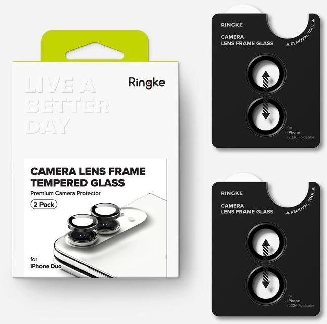 Ringke Osłona aparatu Camera Frame do Apple iPhone Duo Juodas [2 Pack] (RGK12086)