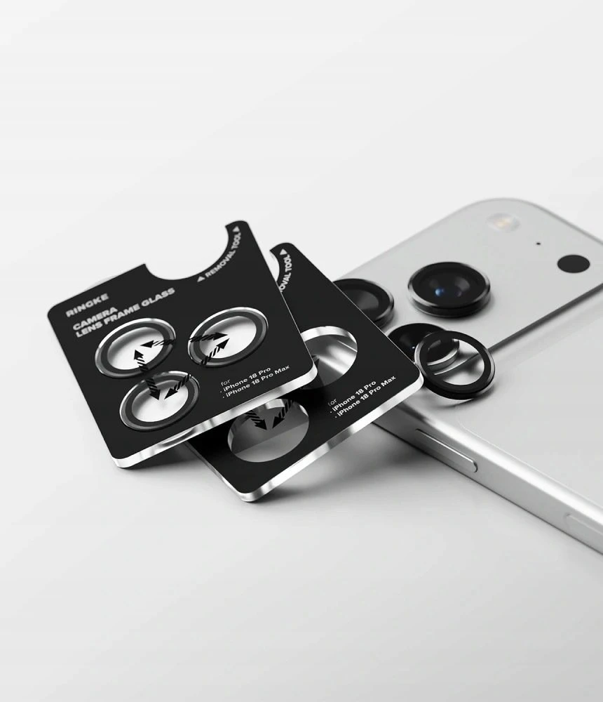 Ringke Camera Frame Protector 2 vnt. grūdinto stiklo apsauga iPhone 18 Pro / Pro Max - Juodas