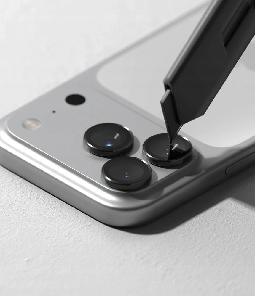 Ringke Camera Frame Protector 2 vnt. grūdinto stiklo apsauga iPhone 18 Pro / Pro Max - Juodas