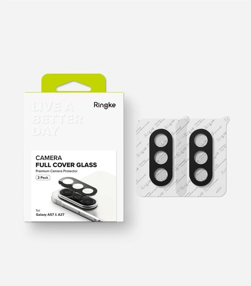 Telefono kameros apsauga Ringke Camera full cover 2 vnt. Samsung Galaxy A37 / A57 5G juodos spalvos
