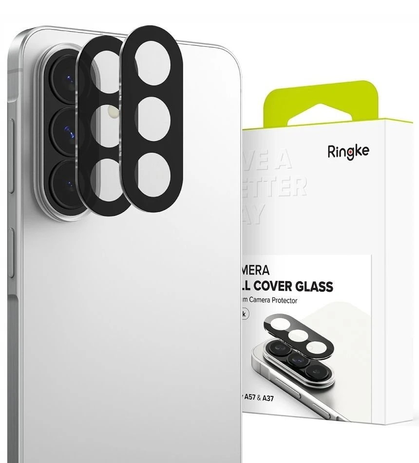 Telefono kameros apsauga Ringke Camera full cover 2 vnt. Samsung Galaxy A37 / A57 5G juodos spalvos