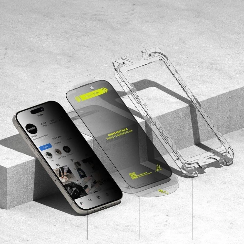 Apsauginis stiklas Apple iPhone 16 Pro Ringke Easy Slide Privacy 2 vnt.