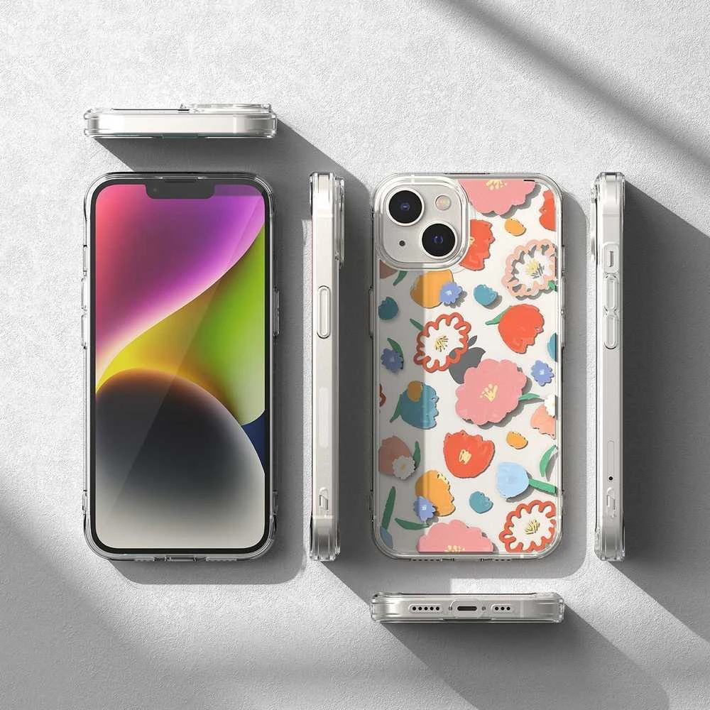 Ringke Fusion Design Armored Sleeve Gel Frame Apple iPhone 14 Plus dėklas telefonui skaidrus (Floral) (FD637E31)