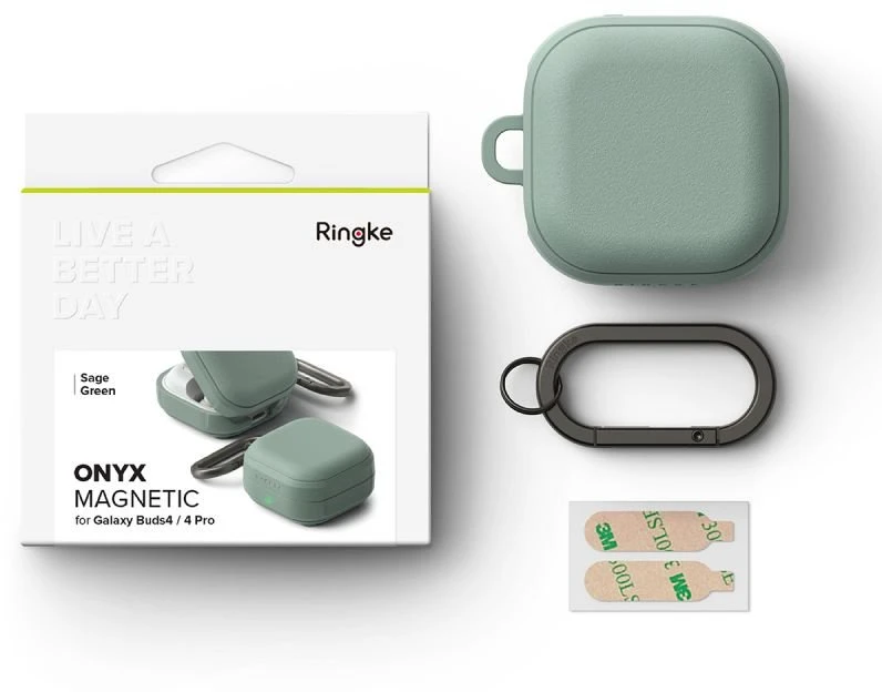 Dėklas Ringke Onyx Magnetic MagSafe Samsung Galaxy Buds 4 / 4 Pro Sage žalios spalvos