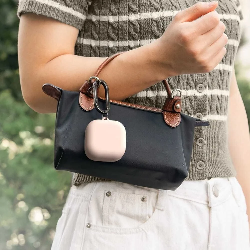 Dėklas Ringke Silicone Samsung Galaxy Buds 4 / 4 Pro rožinio smėlio spalvos