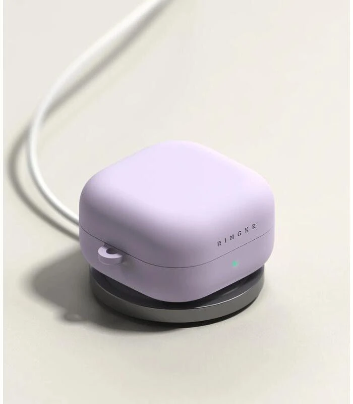 Dėklas Ringke Silicone Samsung Galaxy Buds 4 / 4 Pro šviesiai violetinės spalvos