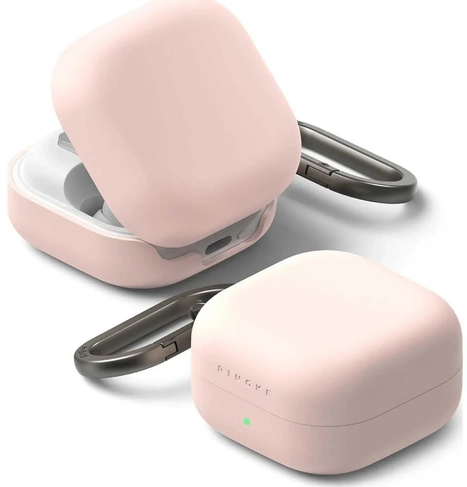 Dėklas Ringke Silicone Samsung Galaxy Buds 4 / 4 Pro rožinio smėlio spalvos