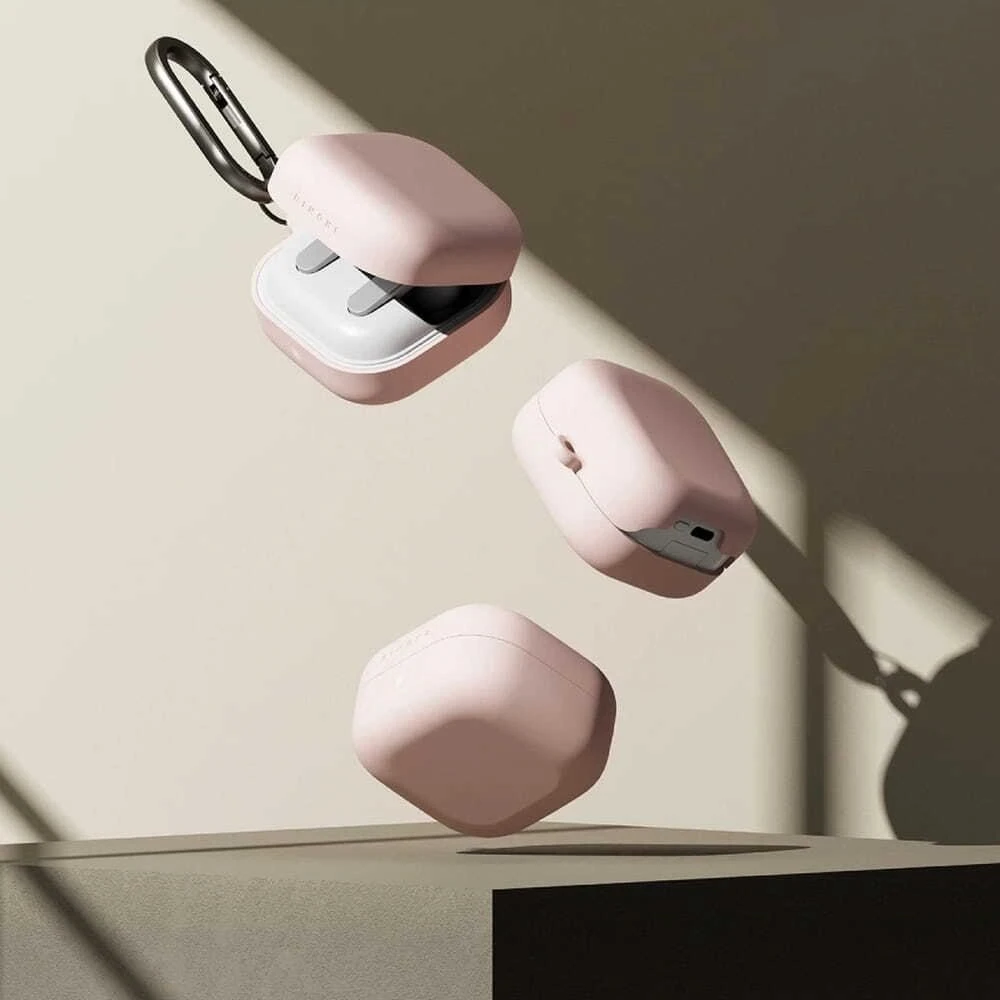 Dėklas Ringke Silicone Samsung Galaxy Buds 4 / 4 Pro rožinio smėlio spalvos