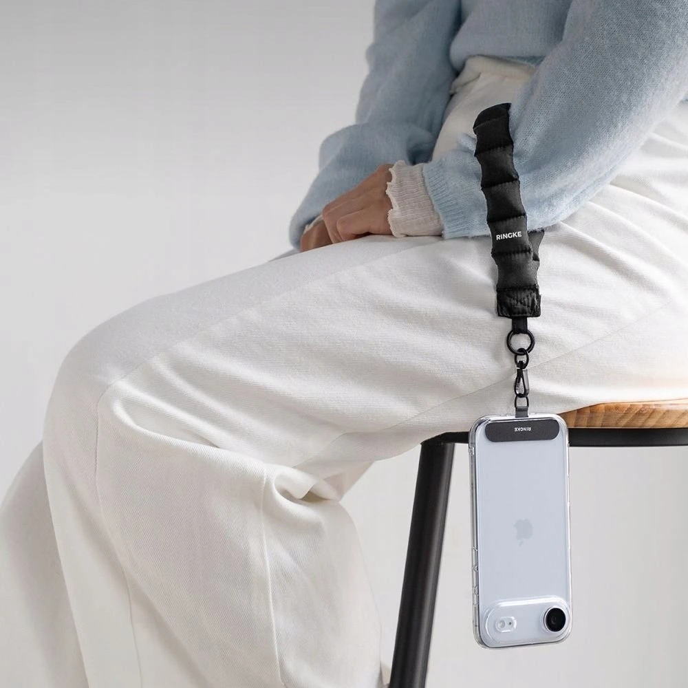 Ringke Rinkge Holder & Puffer Hand Strap Calm juoda