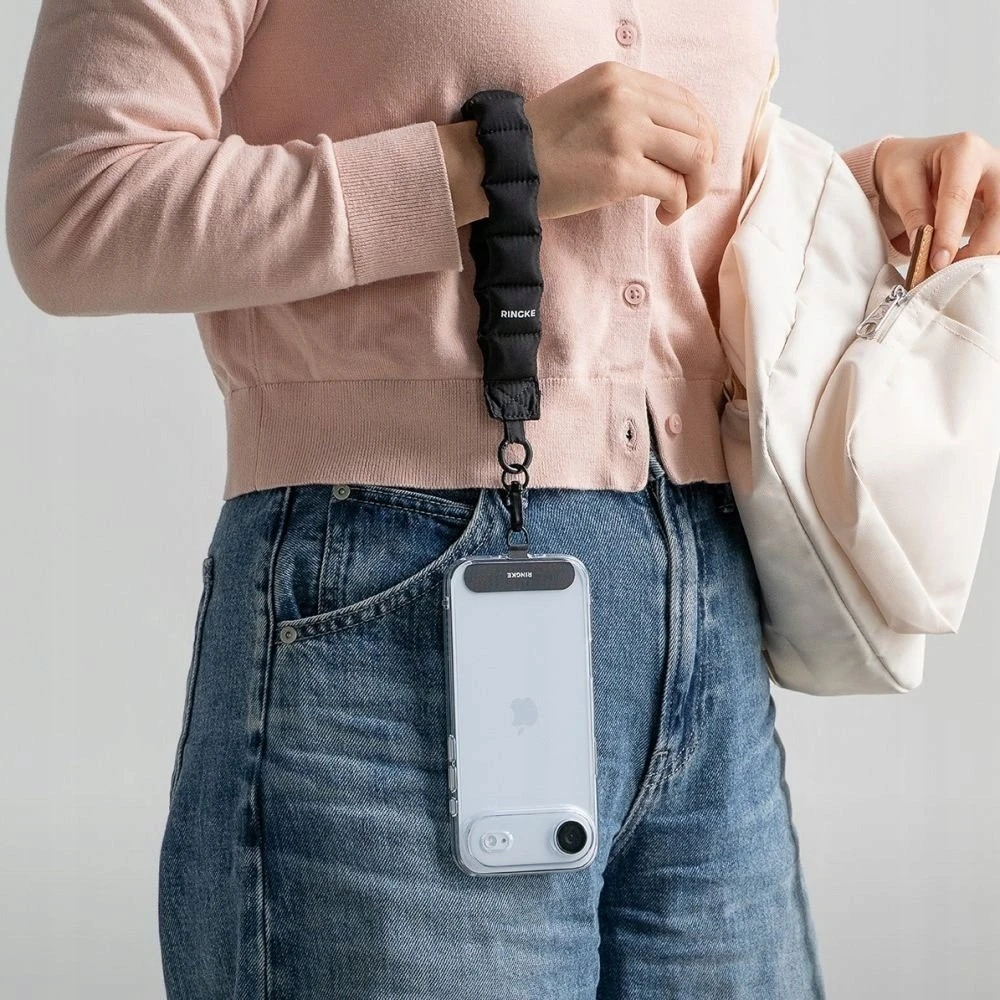 Ringke Rinkge Holder & Puffer Hand Strap Calm juoda