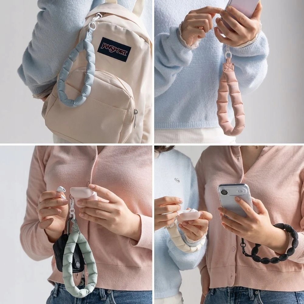 Ringke Rinkge Holder & Puffer Hand Strap Floral rožinės spalvos