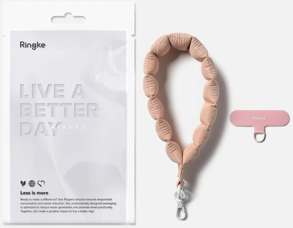 Ringke Rinkge Holder & Puffer Hand Strap Floral rožinės spalvos