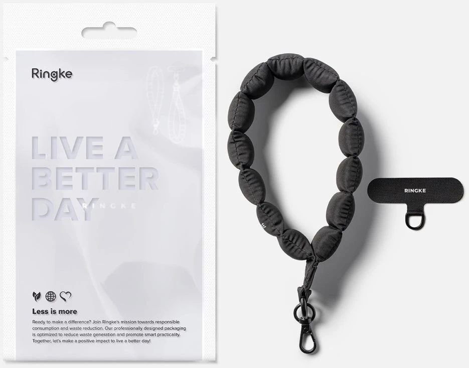 Ringke Rinkge Holder & Puffer Hand Strap Calm juoda