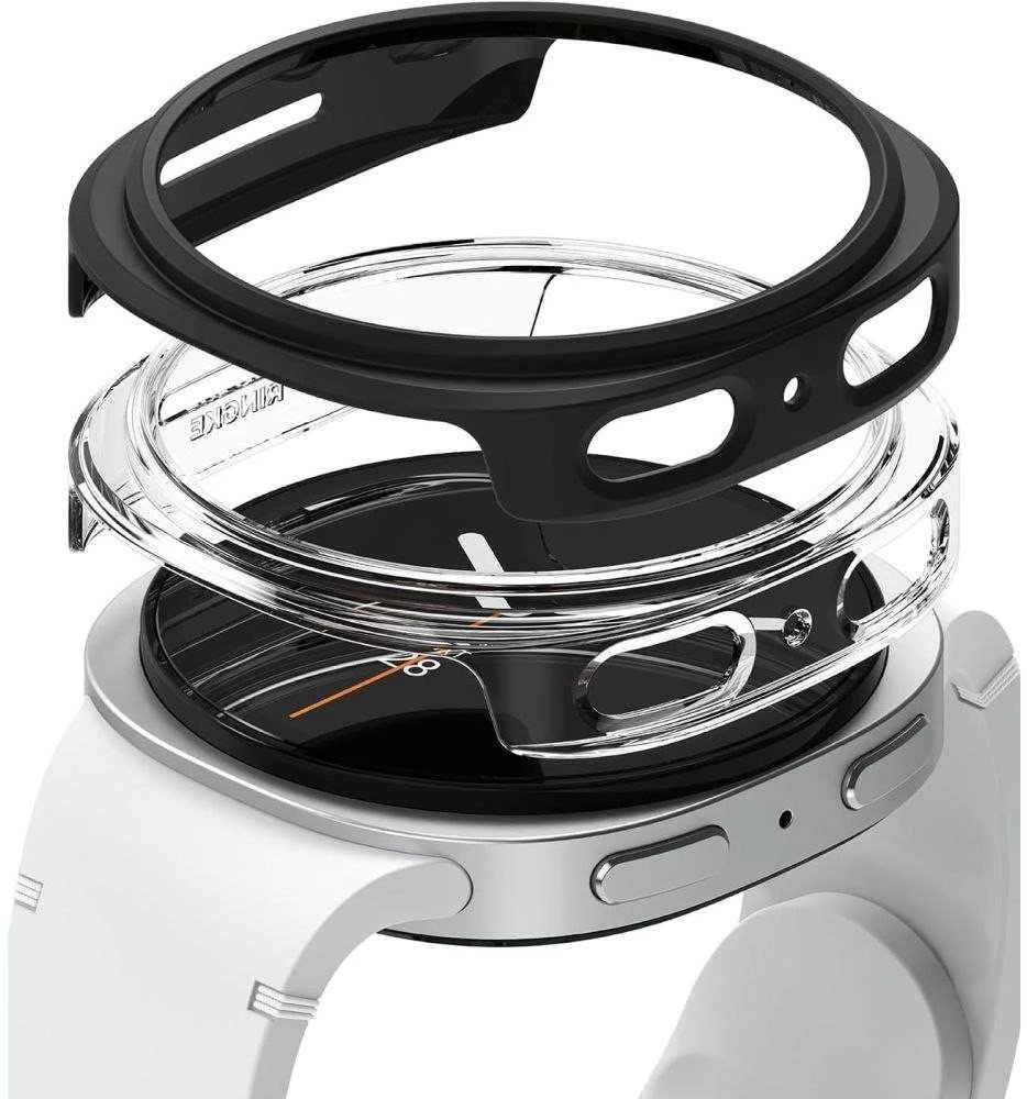 Ringke Slim 2-pack dėklas skirtas Samsung Galaxy Watch 8 44mm – skaidrus-Matte juodos spalvos