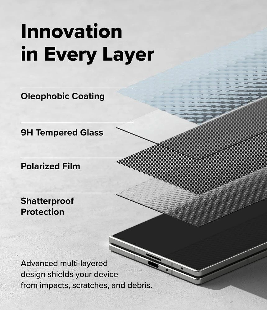 PRIVATUMĄ UŽTIKRINANTIS STIKLAS RINGKE COVER DISPLAY EASY SLIDE 360 2-PACK Samsung Galaxy Z FOLD 8 ULTRA PRIVACY