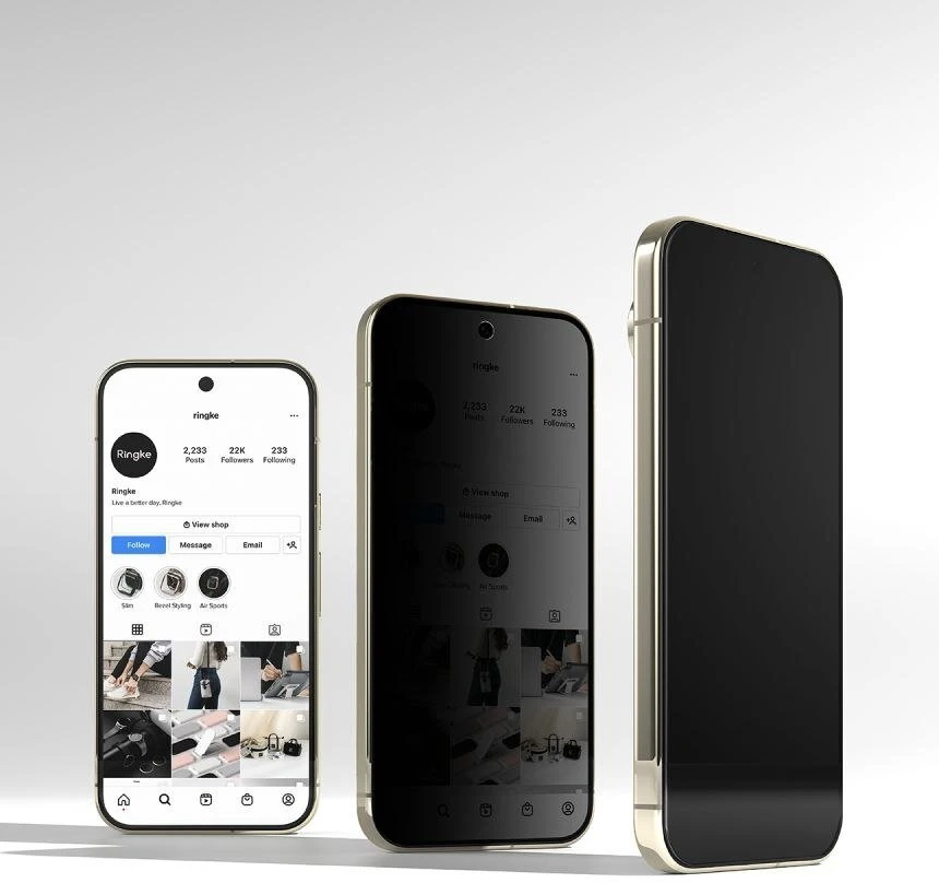 PRIVATUMĄ UŽTIKRINANTIS EKRANO STIKLAS RINGKE EASY SLIDE 2-PACK GOOGLE PIXEL 9 PRO XL / 10 PRO XL / 11 PRO XL PRIVACY